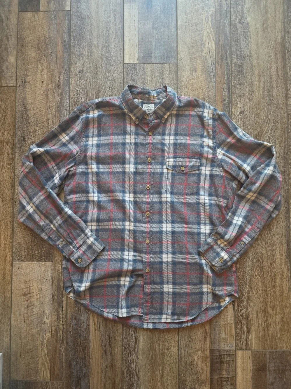 J.Crew - Heavyweight Flannel Workshirt 2-Shirt Bundle - Large - Red & Grey Blue